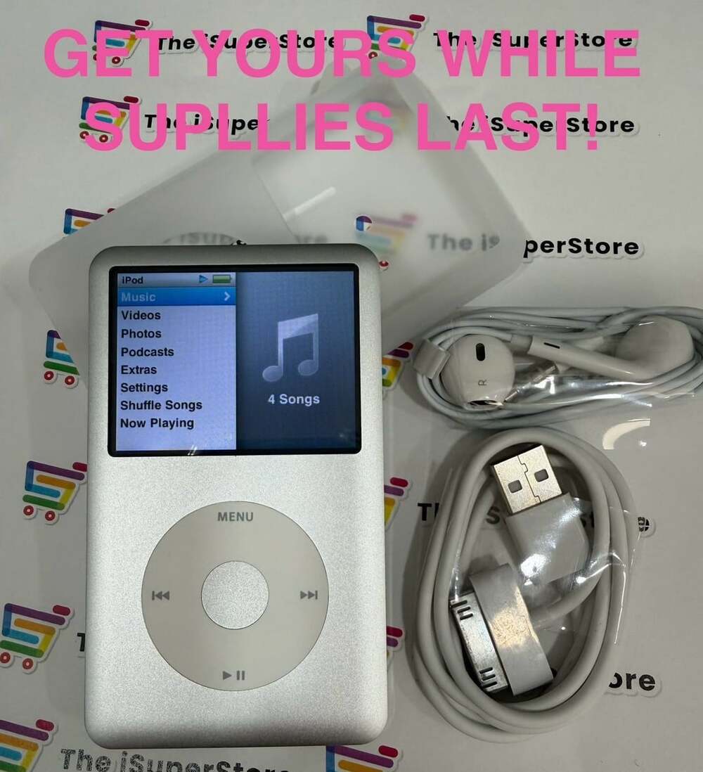 Apple iPod Classic 7th Generation 160GB Silver MP3 Player with Accessories